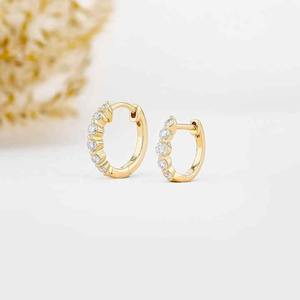 Pendientes de Diamantes Cultivados en Laboratorio VVS, Oro de 14K, Pendientes de Aro de Diamantes de Laboratorio de Alta Calidad para Mujer - Product Image 3