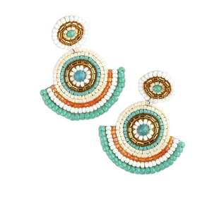 Boucles d'oreilles brodées de fleurs faites à la main, tendance et élégantes, nouveau design de luxe en provenance d'Inde - Product Image 3