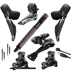 Kit de Actualización Shimano Ultegra Di2 R8100 2x12 Velocidades Original, Nuevo, con Horquilla de Aluminio y Sistema de Frenos de Disco - Product Image 1