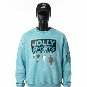 Sudadera para Hombre, Estilo Vintage, Lavado Desgastado, Corte Holgado, Logotipo Estampado, 320 GSM, Algodón Grueso - Product Image 6