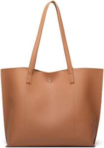 2025 sac fourre-tout confortable en similicuir pour dames avec deux compartiments au design chic et à pompon et fermeture ouverte pour les femmes élégantes - Product Image 3