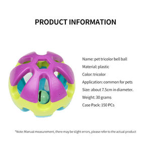 Wholesale Eco-Friendly Plastic <b>Dog</b> Toy Ball with <b>Bell</b> Durable Funny Modern Simple Training Pet Squeak Ball - Product Image 6