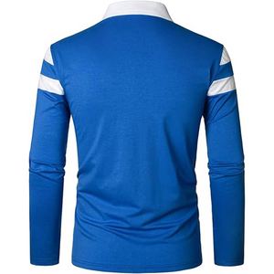 Polo de manga larga con impresión por sublimación de pieza completa de alta calidad para hombre, logotipo personalizado - Product Image 3