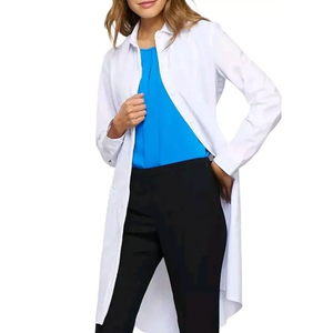 Bata de laboratorio blanca elegante de alta calidad, algodón, poliéster, ciencia médica, médico, enfermera, uniformes de Hospital, bata de laboratorio para mujer - Product Image 5