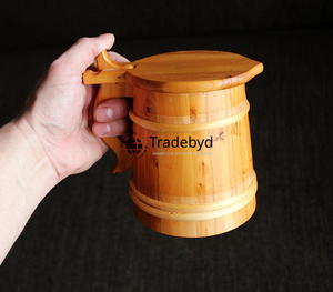 ถ้วยไม้ธรรมชาติสำหรับดื่มแบบคลาสสิกสำหรับปิกนิกและใช้ในบ้านโดย tradebyd - Product Image 1