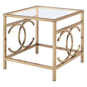 Mesa Auxiliar Moderna de Metal con Patas Redondas de Metal Plateado para Sala de Estar - Product Image 3