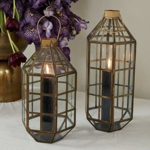 Elegante oro deslustre hierro Metal Navidad estrella forma hecho a mano candelabro titular hogar decorativo MESA CENTRO DE MESA linternas - Product Image 6