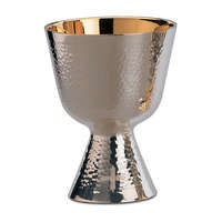 Ensemble Calice et Patène en Laiton Argenté – Élégant Verre à Communion Religieux pour Décoration d'Église, Altier, Messe, Culte et Cérémonies Sacrées