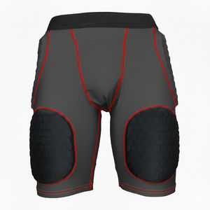 Short de compression rembourré léger et respirant à haute élasticité marron pour l'entraînement au football, protection du gardien de but, printemps - Product Image 2