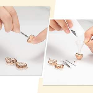 Collar de medallón de corazón eterno de urna de joyería de cremación conmemorativa de color oro rosa completo con Mini urna para cenizas amado tamaño personalizado - Product Image 4