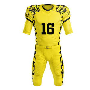 Conjuntos transpirables de uniforme de fútbol americano de talla grande de Venta caliente con nombre de equipo impreso por sublimación de tendencia superior personalizable - Product Image 1