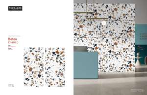 Azulejos de Porcelana Premium BENTON BIANCO con Acabado Tallado Estilo Terrazo - Product Image 3