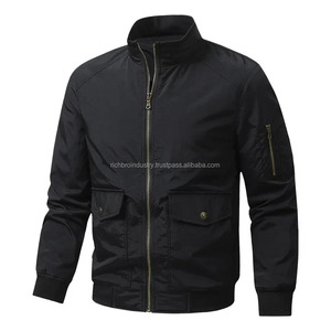 Printemps Automne Nouveau Style Loisirs Workwear de Sialkot Pakistan Casual Hommes Flight Jacket Washed Stand Collar Jacket Multi-Pocket - Product Image 4