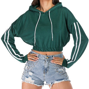 ¡Novedad de 2025! Sudadera con capucha de manga larga para mujer con Top corto transpirable con estampado de logotipo personalizado para invierno - Product Image 1