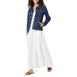 เสื้อแจ็คเก็ตยีนส์แขนยาวสำหรับผู้หญิง ดีไซน์แฟชั่นใหม่สำหรับฤดูร้อน กระดุมแถวเดียว ปกเสื้อแบบลำลอง - Product Image 3