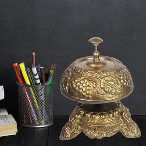 Cadeau élégant de nouveauté de cloche de main en laiton vintage avec la poignée en bois pour la maison bureau décor école cloche et collectionneurs maritimes - Product Image 3