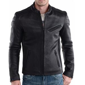Nouvelle veste en cuir décontractée pour homme de qualité supérieure pour l'automne/hiver, style motard élégant, coupe ajustée, col montant, douce et durable - Product Image 4