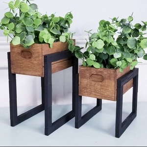 Macetas redondas decorativas de madera para exteriores e interiores, uso para decoración de hogares y hoteles con soporte de madera - Product Image 3