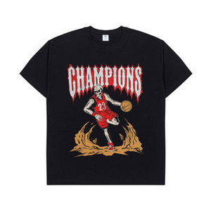 Haute qualité 100% coton Premium t-shirt hommes t-shirt décontracté tissé à manches courtes t-shirt imprimé lavé - Product Image 3