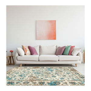 SHUFU พรมผ้าสักหลาดพิมพ์ลายสบายๆนุ่มกันลื่นพลาสติกยางรองหลังดีไซน์นามธรรมที่ทันสมัยซักได้ป้องกันอาการแพ้ - Product Image 4