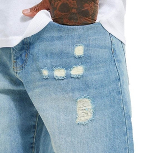 กางเกงขาสั้นผ้ายีนส์กันยับคุณภาพระดับพรีเมี่ยมสำหรับผู้ชายเครื่องแต่งกายแนวสตรีท/วัสดุที่ทนทานแบบลำลองสำหรับฤดูร้อนขายส่ง - Product Image 6