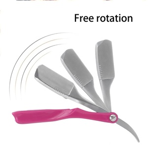 Rasoir de barbier en acier inoxydable avec manche en plastique, rasoir droit professionnel à lame unique pour le visage - Product Image 5