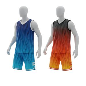 Ensemble d'uniformes de basket-ball à sublimation personnalisée Maillot et short de l'équipe pour hommes - Product Image 1