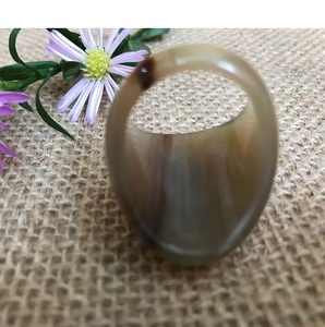 Anillo de cuerno pulido para joyería de moda ecológica única - Product Image 6