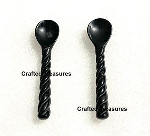 Cuchara de Té de Resina Transparente de Lujo con Destellos Dorados para el Desayuno, Vajilla, Utensilios de Cocina, Juego de 2 Cucharas para Servir al Mejor Precio - Product Image 5