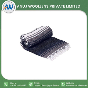 Manta de muselina de algodón orgánico personalizada, auténtica mezcla de acrílico y tejida a mano, manta Falsa mexicana a la venta - Product Image 6