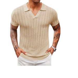 Camiseta de algodón 100% con cuello en V de calidad Premium para hombre, ropa informal suave y transpirable, cómoda, ligera, a la moda, 180 gramos, sólida - Product Image 3