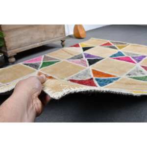 พรมตุรกีโบราณที่ทันสมัย5.2x7.7ft สีเบจคลาสสิกรูปสี่เหลี่ยมผืนผ้าการออกแบบการเย็บปะติดปะต่อกันสำหรับห้องนั่งเล่นห้องนอนขนแกะโพลีเอสเตอร์ - Product Image 4