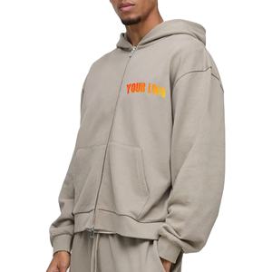 Recién llegado Sudadera con capucha con cremallera para hombre Logotipo impreso DTG personalizado 100% Sudadera con capucha de algodón Hombre Streetwear Sudaderas con capucha de gran tamaño Hombres - Product Image 1