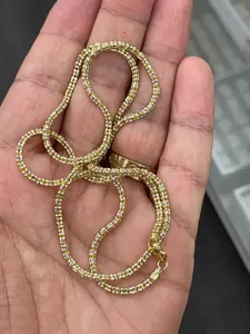 Collar de cadena de eslabones de diamante completamente helado chapado en oro blanco real de 10K sólido para accesorios de moda para hombres - Product Image 4