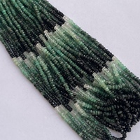 Perles de pierres précieuses facettées en émeraude verte naturelle ombrée de 2 mm et 3 mm, en forme de rondelle, au meilleur prix de gros direct usine