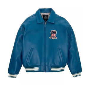 Hombre Chaquetas Liso Cuero Genuino Letterman Varsity Chaqueta Motociclista Fabricado Avirex Chaqueta para Hombre - Product Image 1