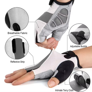 Guantes de gimnasio de medio Dedo de peso pesado para hombres y mujeres con palmas acolchadas Agarre fuerte Soporte de muñeca Transpirable para entrenamiento de levantamiento - Product Image 5