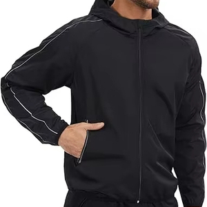 Veste coupe-vent pour hommes manches longues fermeture éclair légère imperméable coupe ajustée camouflage pour les sports de plein air - Product Image 1