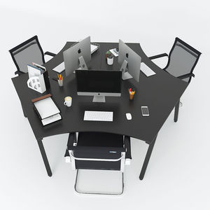 SFAC008-3-Seater ม้านั่งวางเท้าเหล็กทรงมินิมอล ทำจากไม้ยางพารา รูปทรงตัวเอ มุม 120 องศา - Product Image 1