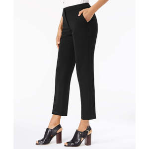 Pantaloni eleganti Tommy Hilfiger da donna a vita alta, slim fit, in twill, neri, taglia 6 - Pantaloni a sigaretta antipiega per l'autunno - Product Image 2