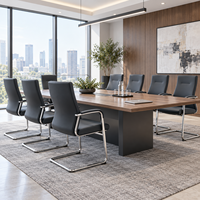 Chaise de conférence ergonomique en cuir PU avec base en chrome pour salle de réunion professionnelle, bureau ou salle d'attente