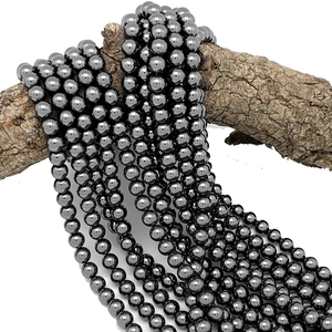 Natural Crystal Necklace Smooth Hematite <b>Beads</b> Polished <b>Red</b> Stone Jewelry Loose Strand Wholesaler Gemstone for Healing - Product Image 3