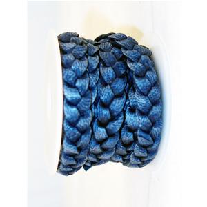 Cuir indien 10mm 3 plis plat tressé en cuir véritable cordon Denim couleur tressé à la main cordon rouleau vente chaude - Product Image 1