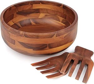 Bol de service en bois de table de luxe fait à la main bol à salade en bois personnalisé de qualité supérieure vaisselle bol de service en bois - Product Image 1
