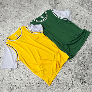 เสื้อบาสเก็ตบอลของผู้ชายแบบย้อนยุคแห้งเร็วระบายอากาศได้ดีเสื้อทีมของคุณหมายเลขชื่อทีมของคุณแบบปักโลโก้ - Product Image 5