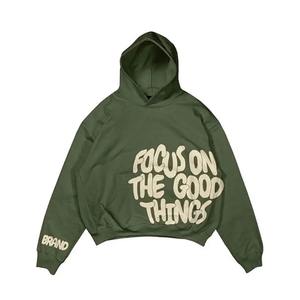 Sweat à capuche surdimensionné avec logo brodé sur l'épaule tombante Pull à capuche brodé en chenille pour homme - Product Image 5