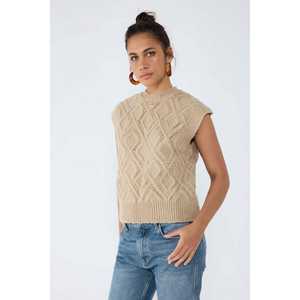 Suéter de Punto sin Mangas con Patrón Geométrico - Product Image 3