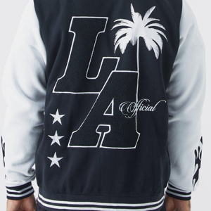 แจ็กเก็ตเบสบอลแขนหนังสำหรับผู้ชายเสื้อแจ็กเก็ตเลตเตอร์แมน100% ฤดูหนาวดีไซน์ใหม่ - Product Image 4