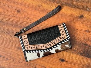 Pochette de portefeuille à sculpter usinée à la main de style occidental Portefeuille en fourrure de vachette de couleur noire élégante Multi utilise un nouveau design d'embrayage - Product Image 2