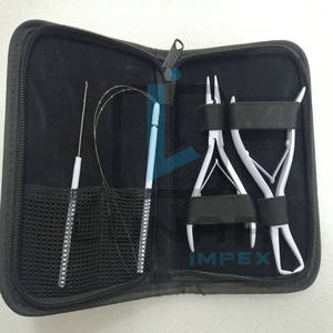 Meilleures pinces d'extension de cheveux en acier durables Kits d'étiquetage de marque personnalisée et gravure au laser Outils de coiffure de couleur blanche - Product Image 5